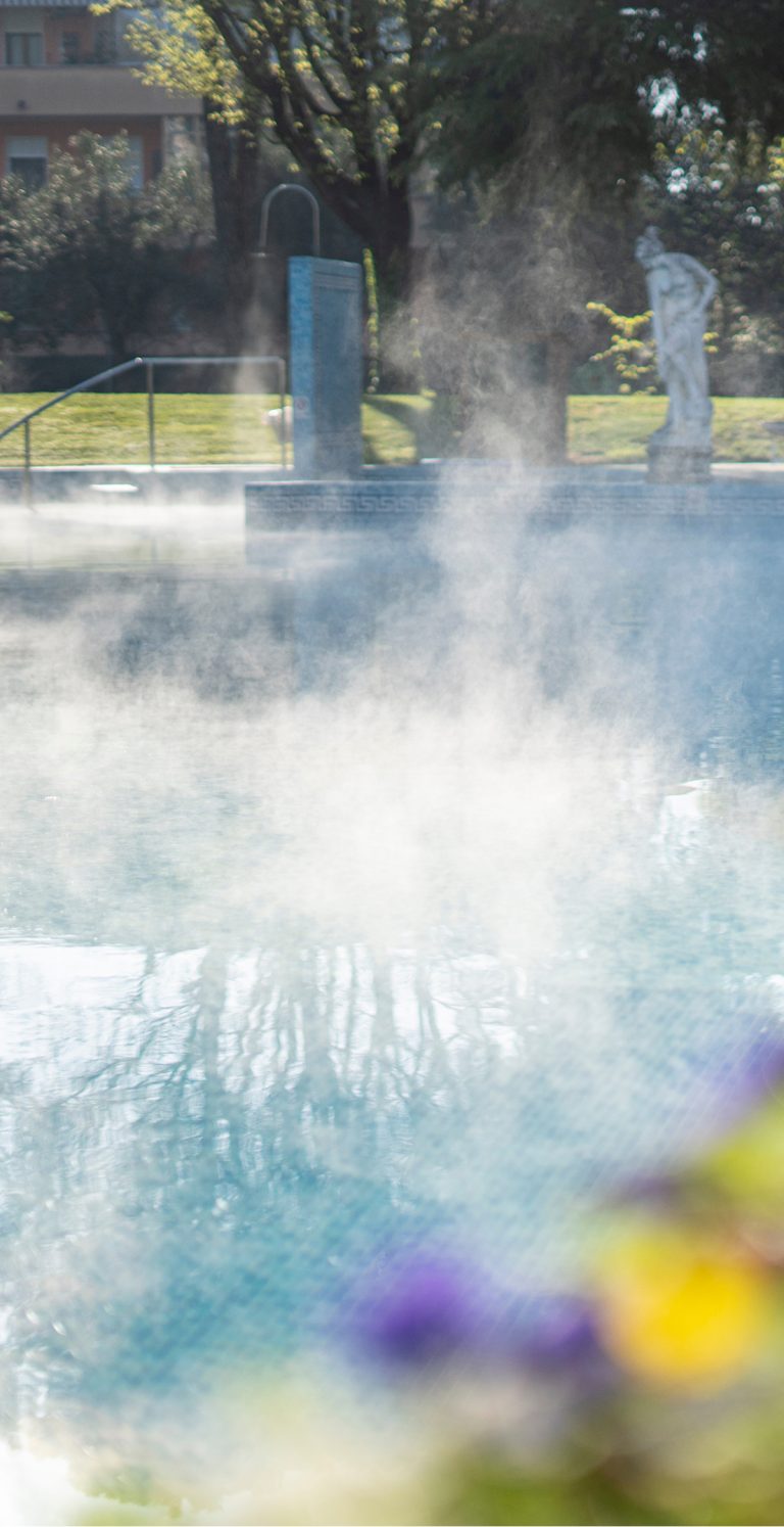 Ospite si tuffa nella piscina termale dell'Hotel Terme Bologna